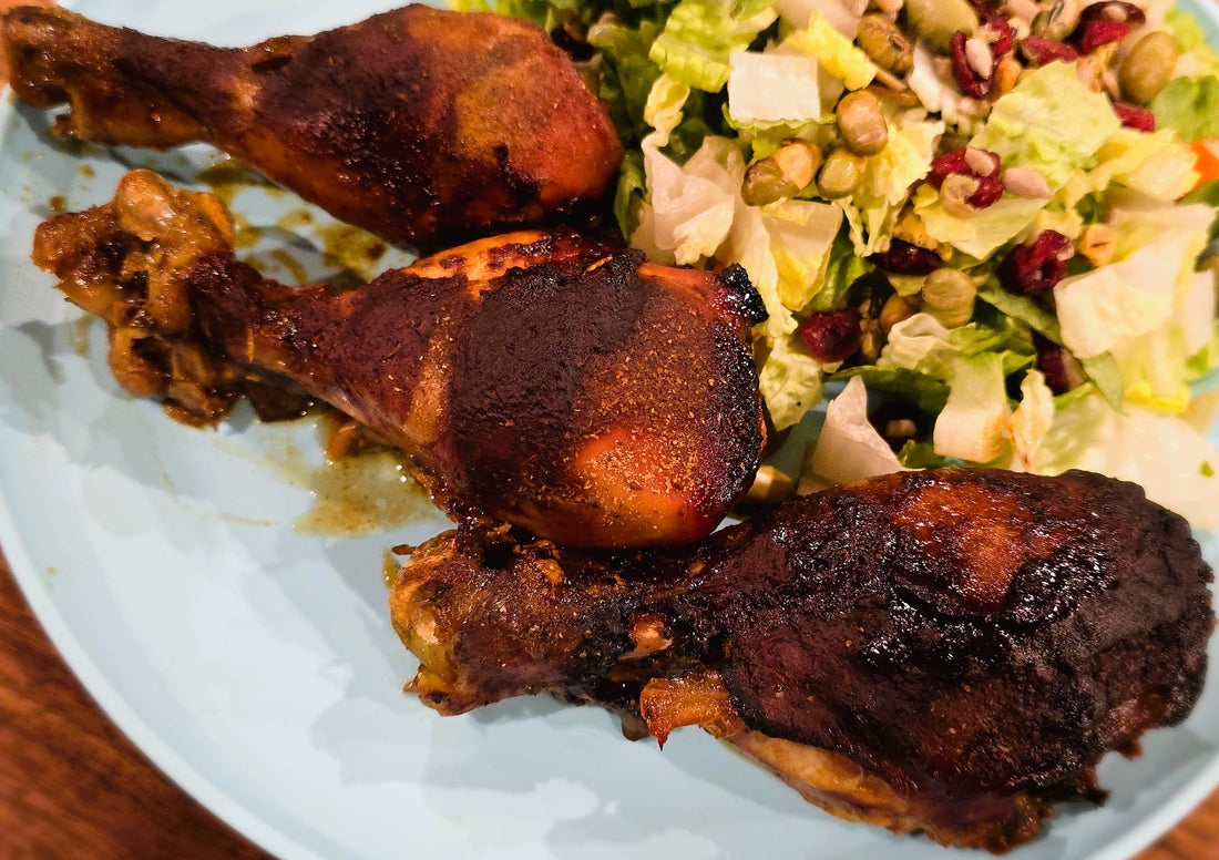 image of bbq chicken drumsticks.