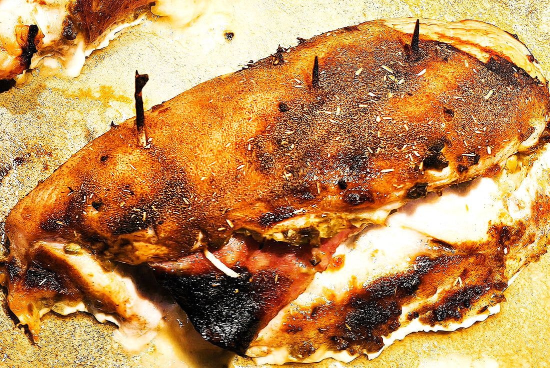 Image of a stuffed chicken breast.